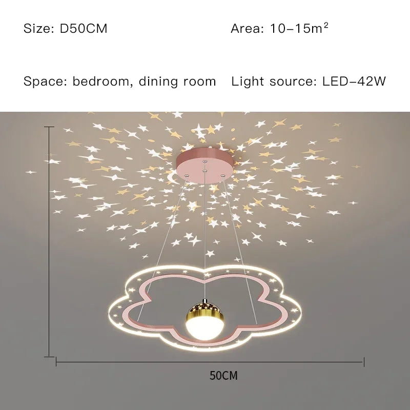 Starry Sky Kids Chandelier Light for Bedroom Study Room Decoration