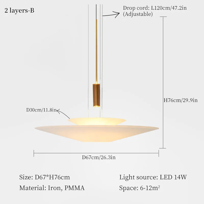 UFO LED Chandelier Pendant Light for Dining Living Room Bar - Modern Saucer Design