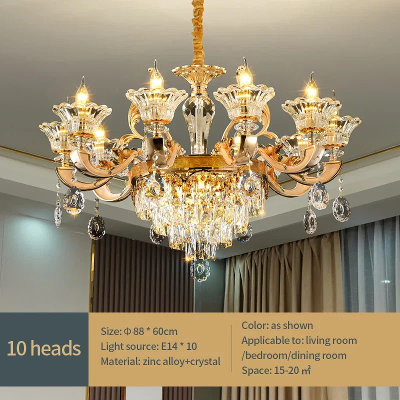 Crystal Chandelier Pendant for Villa Duplex, Hotel Lobby, European Décor
