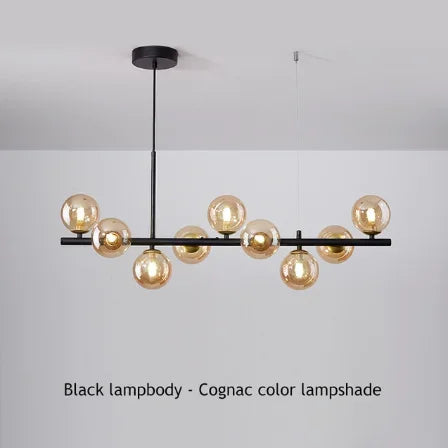 Modern Black LED Pendant Chandeliers for Living Dining Kitchen Lighting