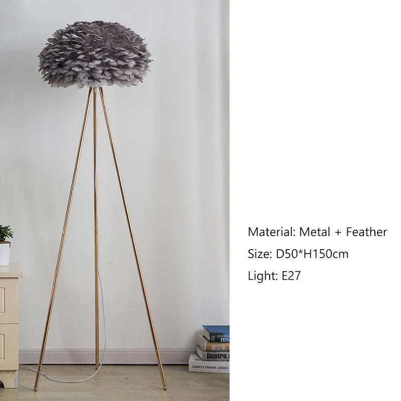 Nordic Feather Floor Lamp for Bedroom and Living Room Lighting