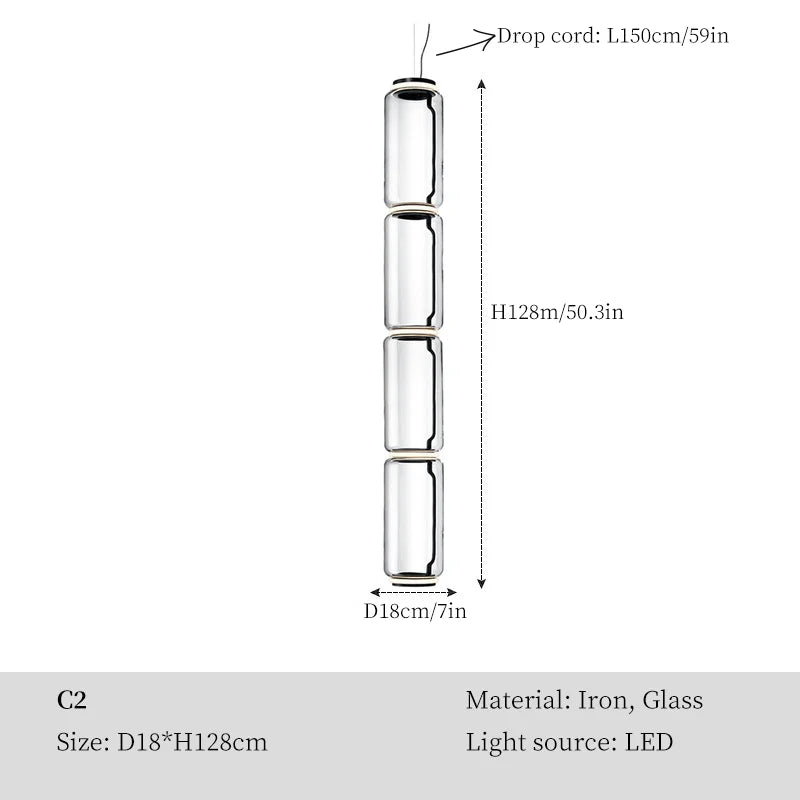 Modern Clear Glass LED Ceiling Chandelier for Living Room & Bar Décor