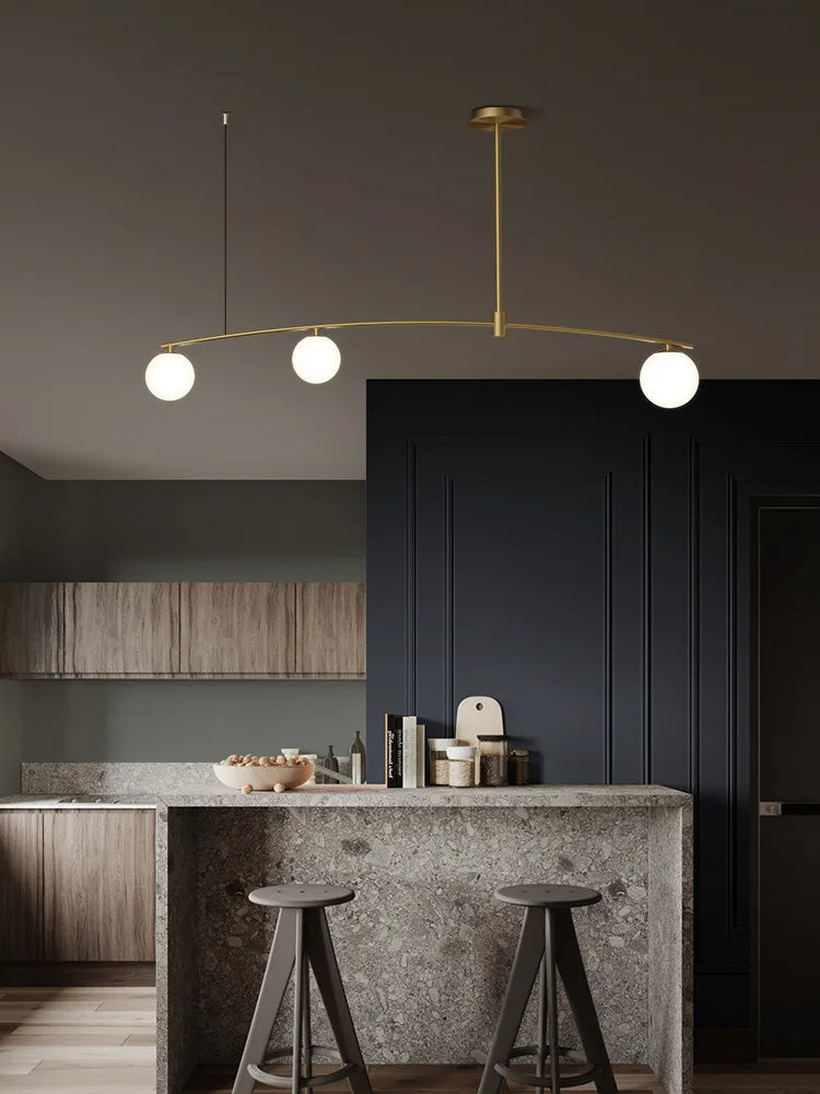 Glass Ball Pendant Chandelier: Stylish LED Hanging Lights for Dining Room, Kitchen, & Bar.