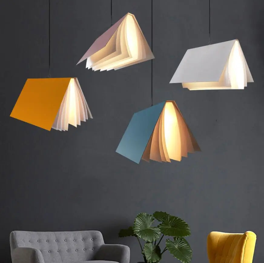Nordic Design Book Pendant Lamp LED for Living Room Bedroom by Afralia™
