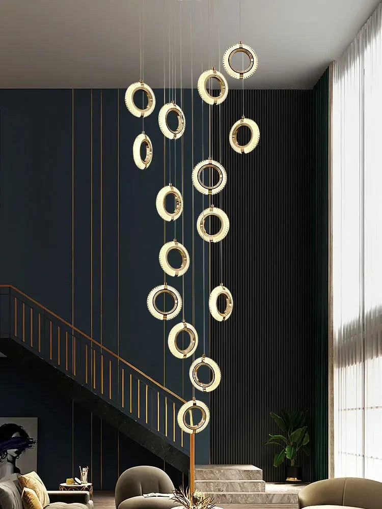Crystal Gold LED Chandelier Modern Luxury Ceiling Lamp