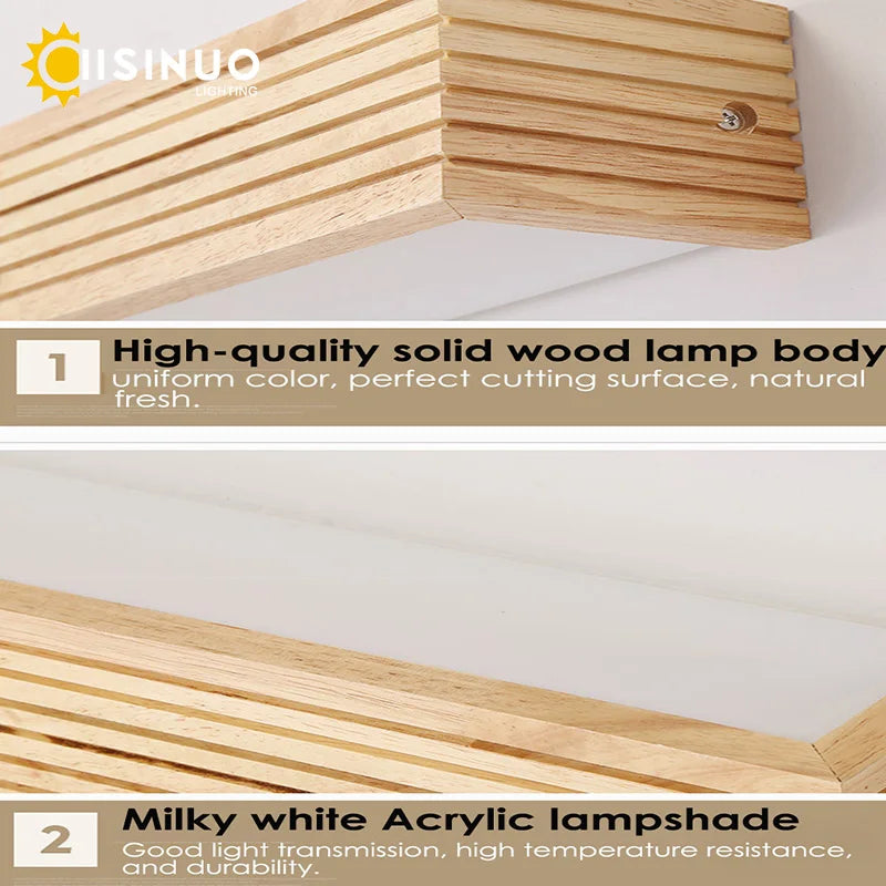 Nordic Wooden LED Wall Sconce for Bedroom, Living Room, Bathroom