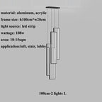 LED Stair Chandelier: Luxury Loft Geometry Pendant Lamps for Modern Living