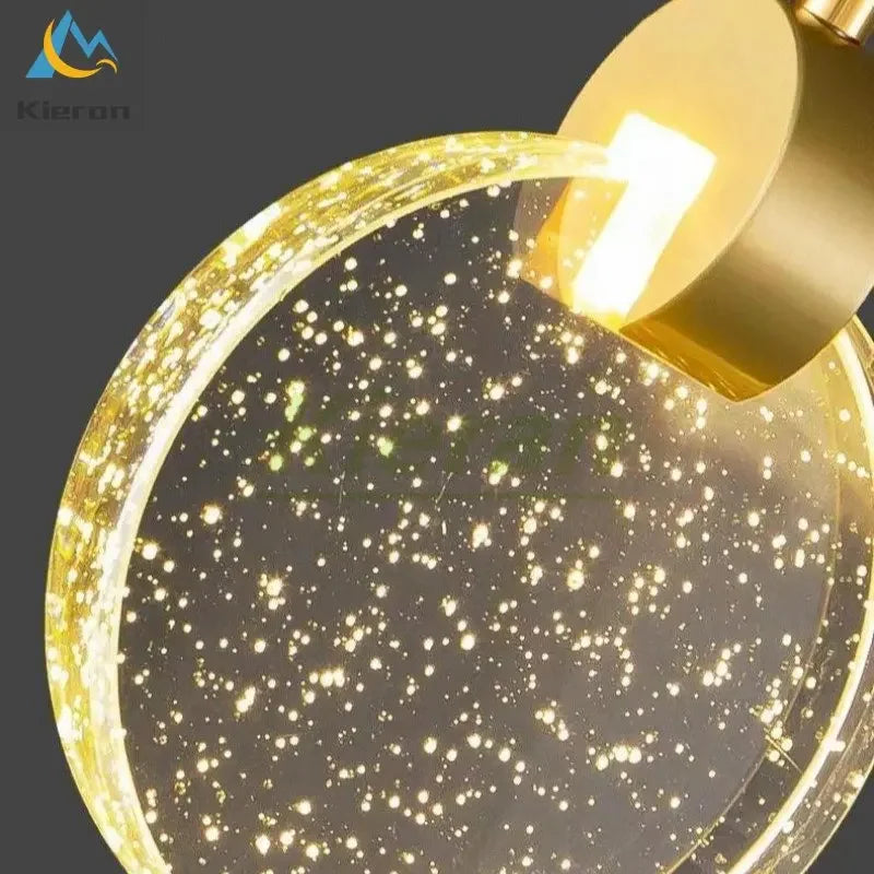 Crystal LED Chandelier Tricolor Light Pendent Lamp for Modern Living Room