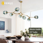 Molecular Design Glass Chandelier Ceiling Pendant for Luxury Living & Dining Rooms