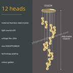 Gold Crystal Chandeliers LED Pendant Lamp for Modern Living Spaces