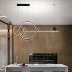 Metal Line Pendant Light Fixture for Modern Minimalist Dining Room and Kitchen