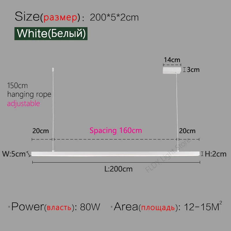 LED Chandelier for Modern Nordic Minimalist Style Dining Room and Kitchen