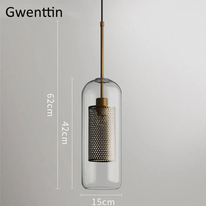 Nordic Glass Pendant Light | Modern Kitchen Dining Hanging Lamps | Industrial Loft LED Fixture