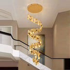 Crystal Chandelier Stair Pendant Lamp Living Room Lighting