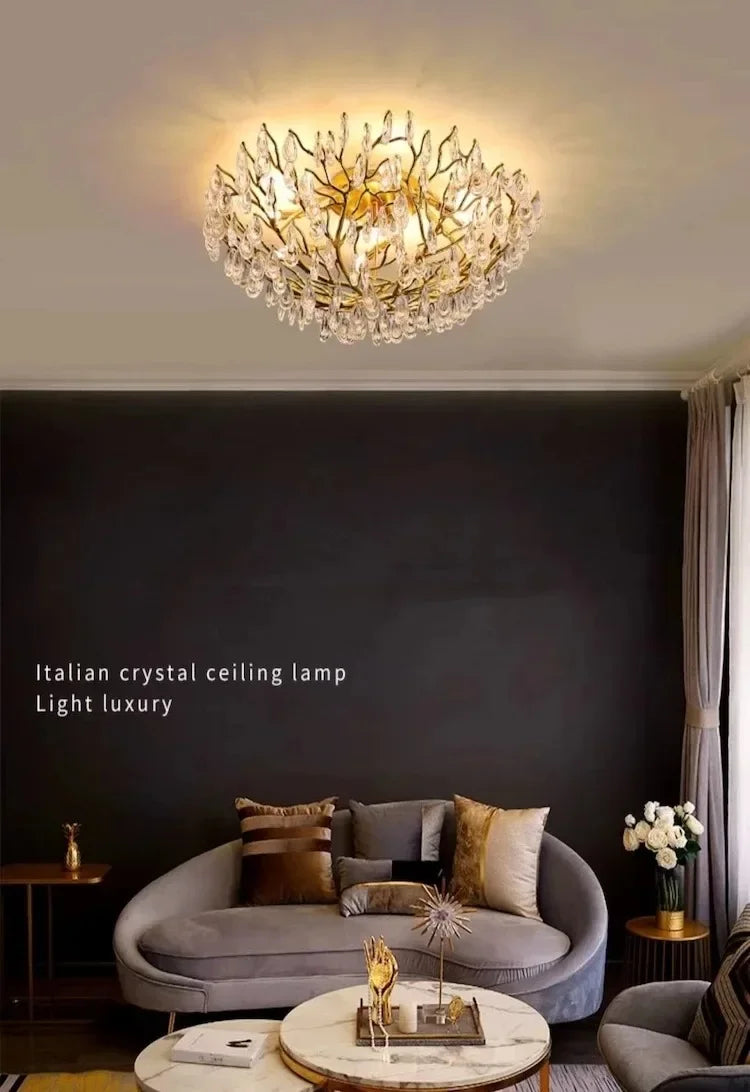 Modern LED Crystal Chandelier for Living Room Dining Bedroom Ceiling Light
