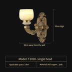 Chinese Jade Chandelier: Elegant All-Copper Lighting for Living Room, Bedroom, Dining Hall