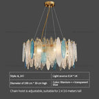 Glass Chandelier Light for Living Room, Bedroom, Dining: Luxury Art Designer Lighting