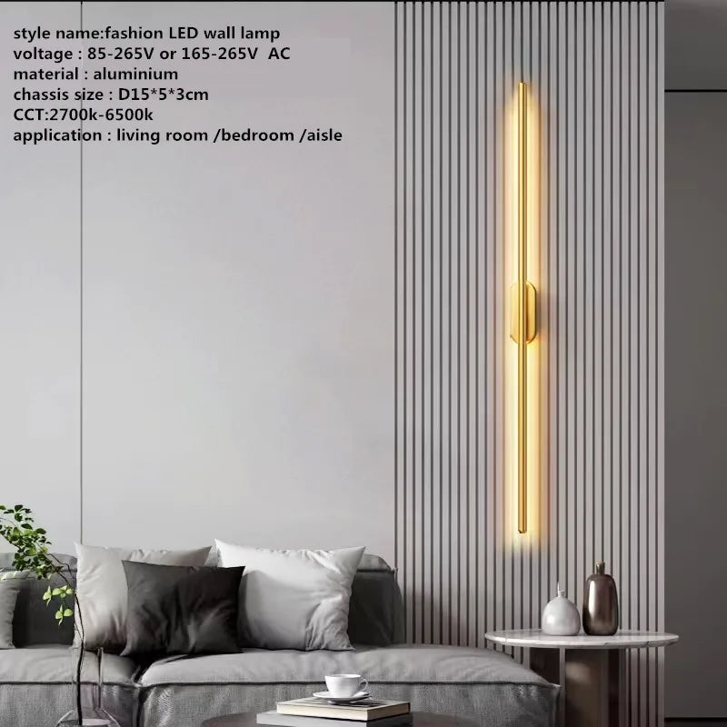 Linear Tube LED Wall Lamp for Modern Interior Decor