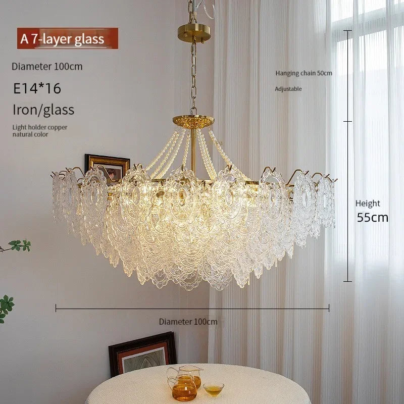 Modern Luxury Clear Glass Chandelier for Bedroom Living Room Kitchen.