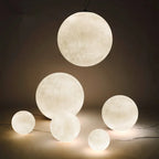 Nordic Moon Round LED Chandelier: Modern Living Room Dining Pendant Light for Bedroom Atmosphere