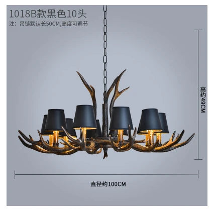 Antler Chandelier: Country Rustic Vintage Loft Lighting for Bedroom, Dining Room & Restaurant