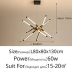 Dimmable LED Ceiling Chandelier, Modern Interior Lighting for Dining Room, Bedroom, Living Room