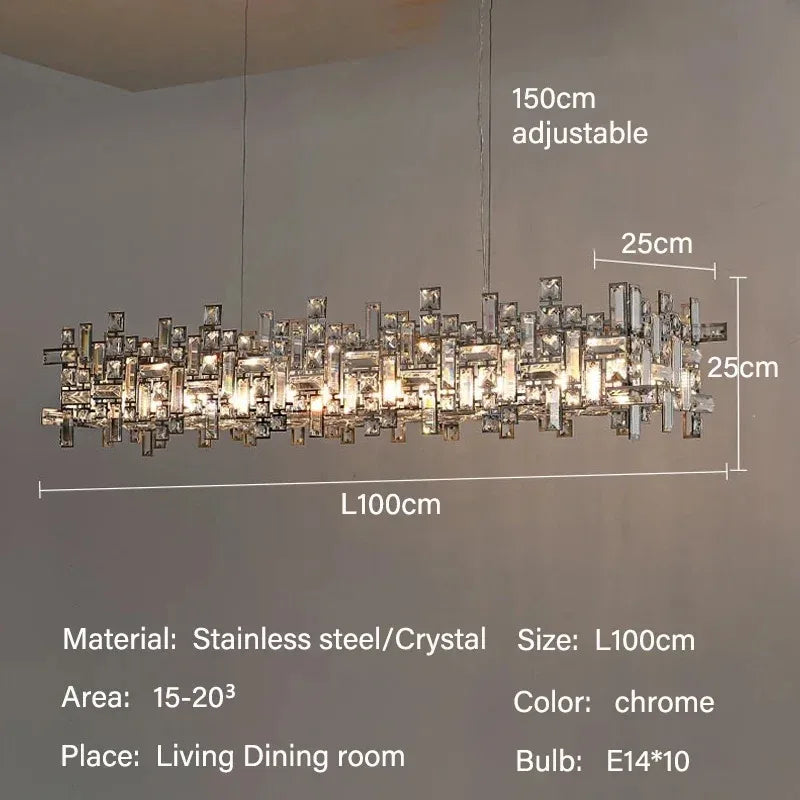 Crystal Pendant Chandelier for Modern Living, Dining, Bedroom Lighting