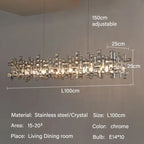 Crystal Pendant Chandelier for Modern Living, Dining, Bedroom Lighting