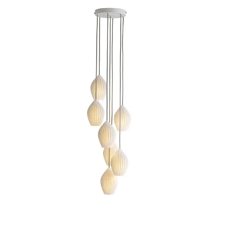 Elegance Ribbed Ceramic Pendant Lights for Dining Island, Living Room