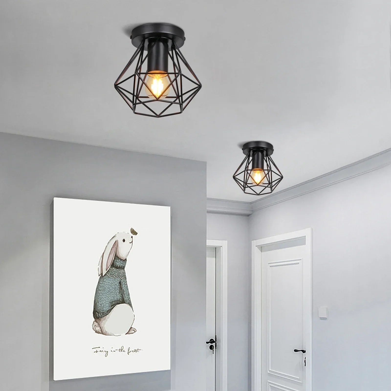 Vintage Industrial Wood Ceiling Lights Retro Loft Plafonniers for Home Decor