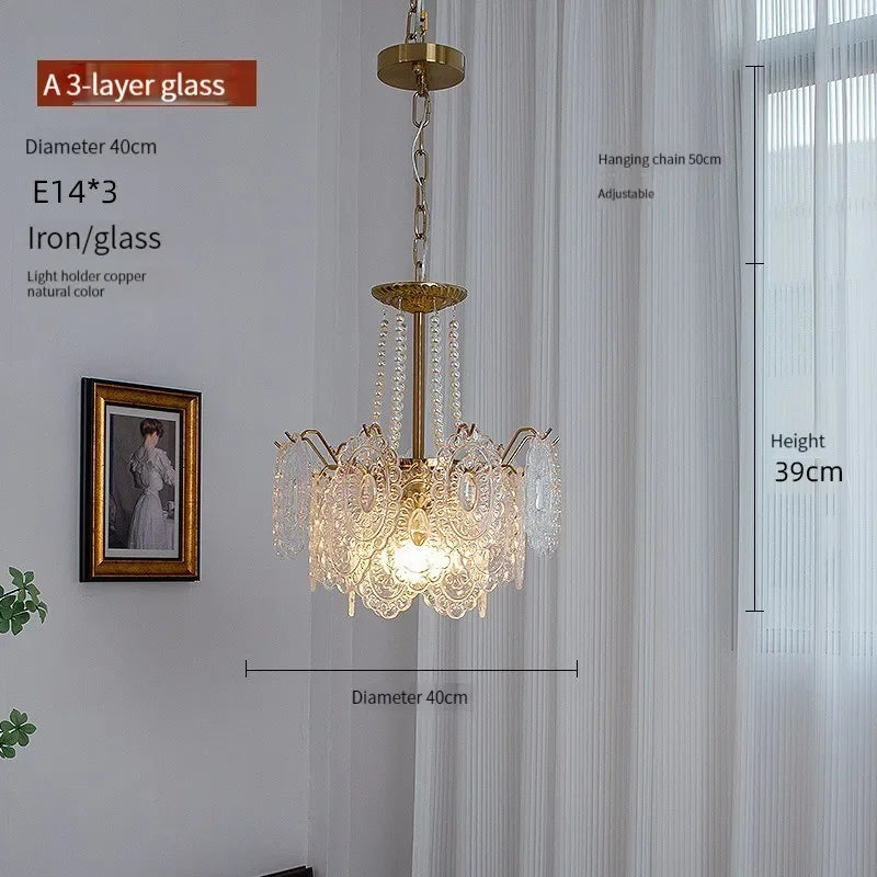 Modern Luxury Clear Glass Chandelier for Bedroom Living Room Kitchen.