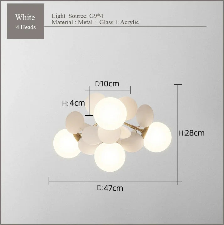 Frost Glass Ceiling Chandelier for Home Indoor Lighting