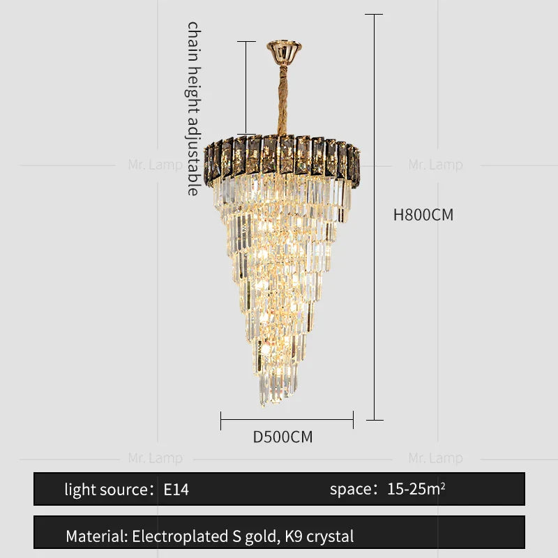 Amber Crystal Chandelier for Luxurious Living Spaces