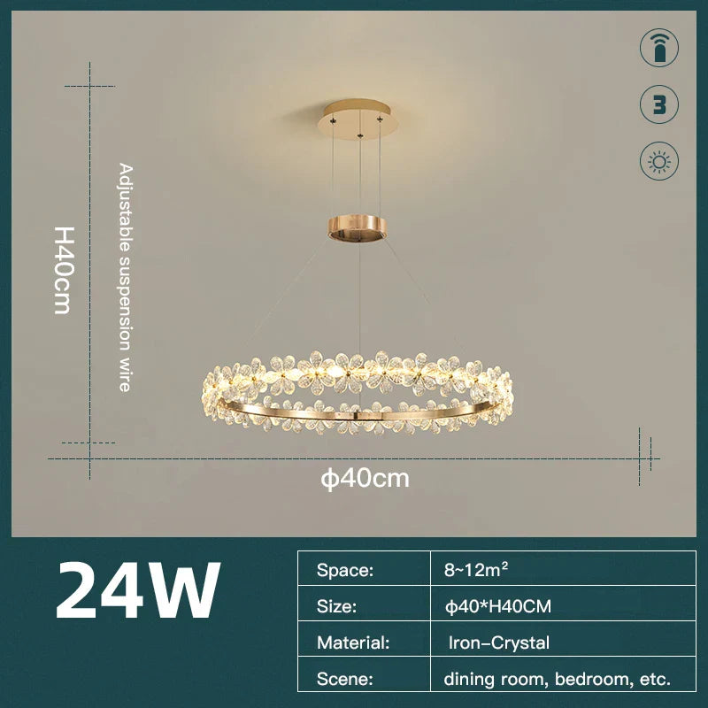 Crystal LED Chandelier for Home Decor & Luxury Lighting