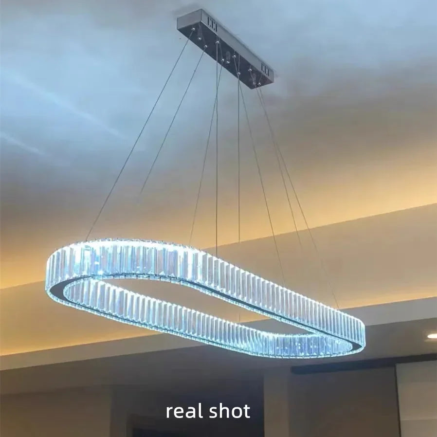 Crystal LED Chandelier: Modern Luxury Lighting for Living & Dining Room