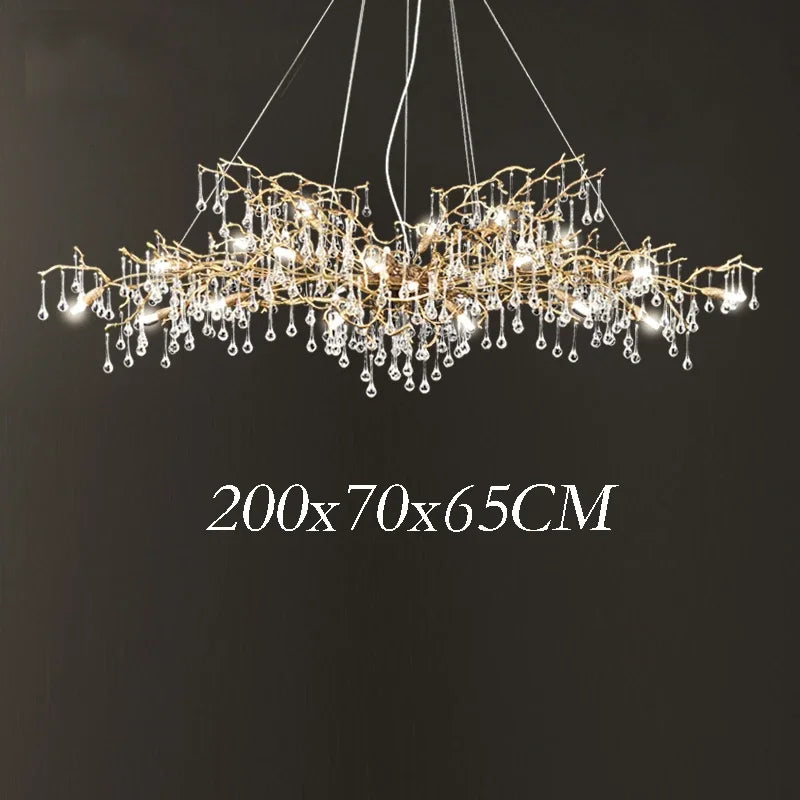 Gold Crystal Chandelier: Modern LED Luxury Lighting for Living Room Villa