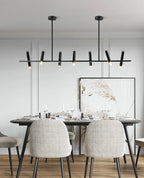Modern Black LED Chandelier for Dining & Living Room Lighting