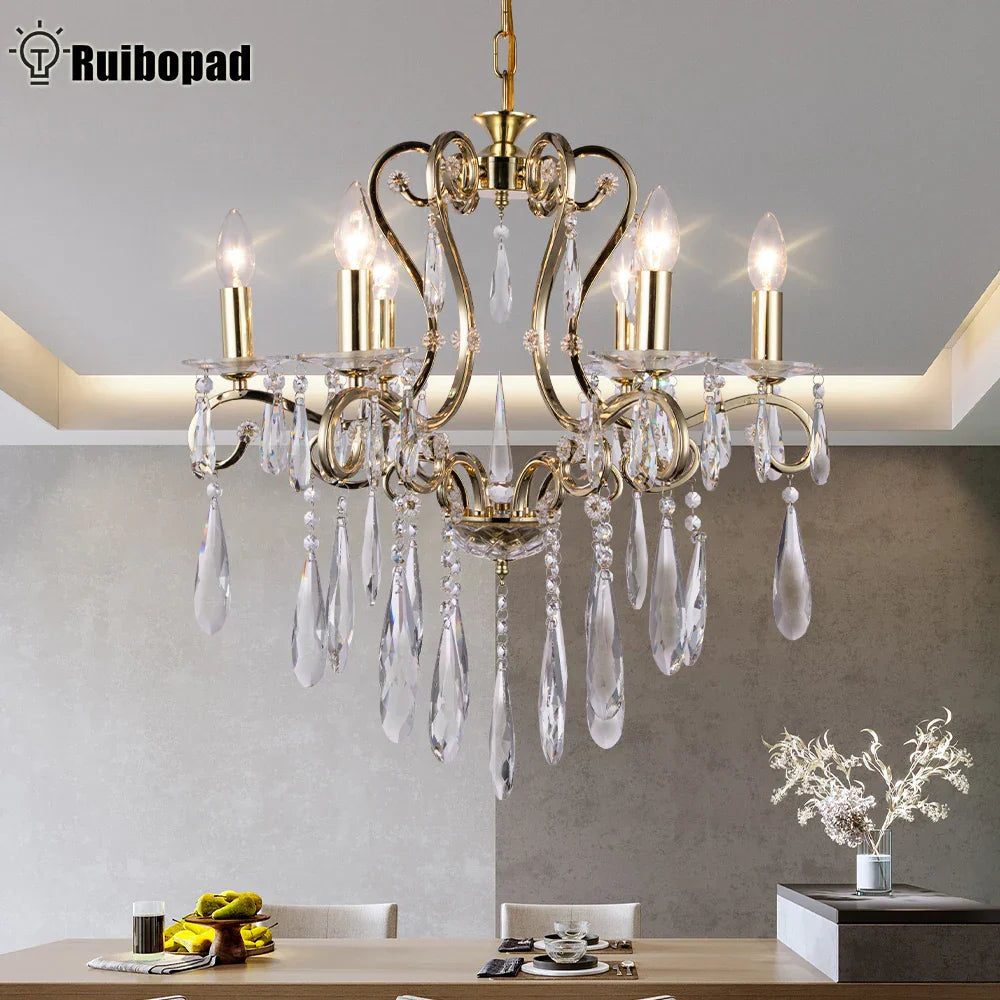 Crystal LED Chandelier for Kitchen Dining Living Bedroom Room