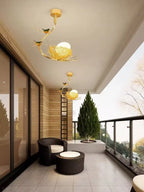 Modern Gold Glass Ball Pendant Light Chandelier for Living Room Bedroom Kitchen