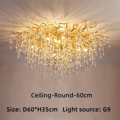 Luxury Crystal Ceiling Chandelier for Modern Living, Dining, Bedroom, and Hotel Hall Decor