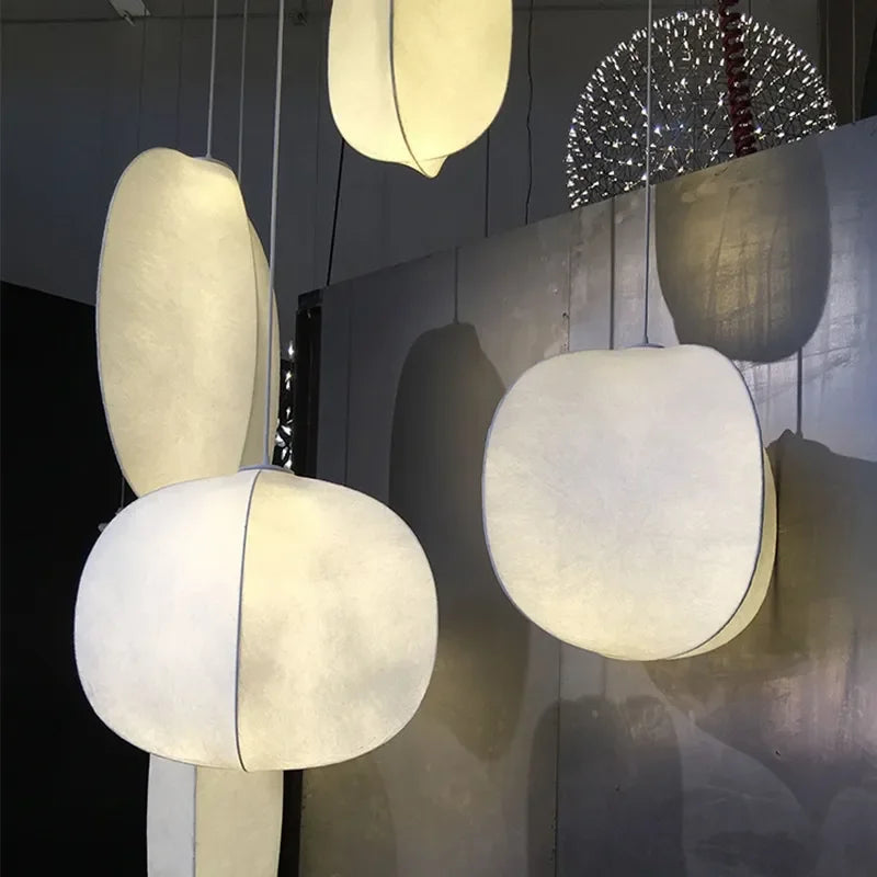 Mori Pendant Lamps: Nordic Japanese Style Silk Lighting for Kitchen Island Living Room