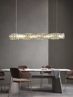 Modern Gold Crystal LED Chandelier for Dining Room & Bar Tables