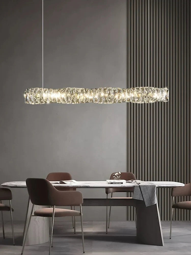 Modern Gold Crystal LED Chandelier for Dining Room & Bar Tables