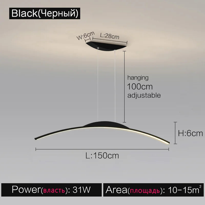 Black Line Chandelier: Elegant Salon Design, Luxury Lighting for Home and Restaurant