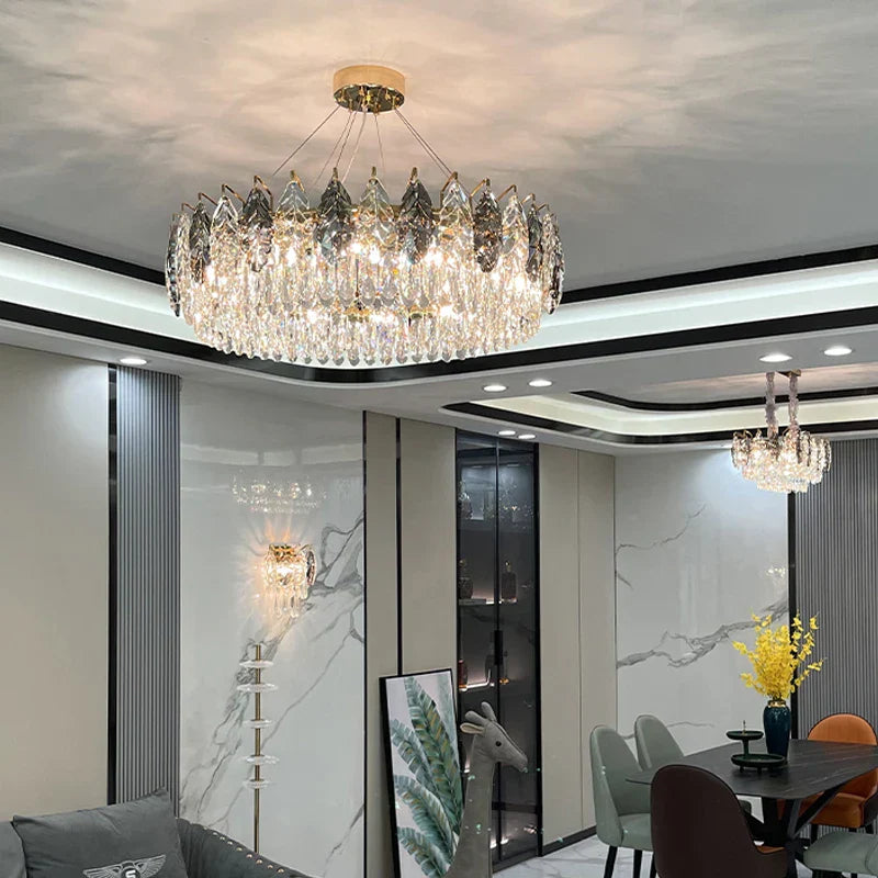 Crystal Chandelier: Luxury Modern Lighting for Living Room, Bedroom, Kitchen