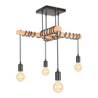 Vintage Industrial Black 4-Head Ceiling Light Fixture for Kitchen, Balcony, Living Room