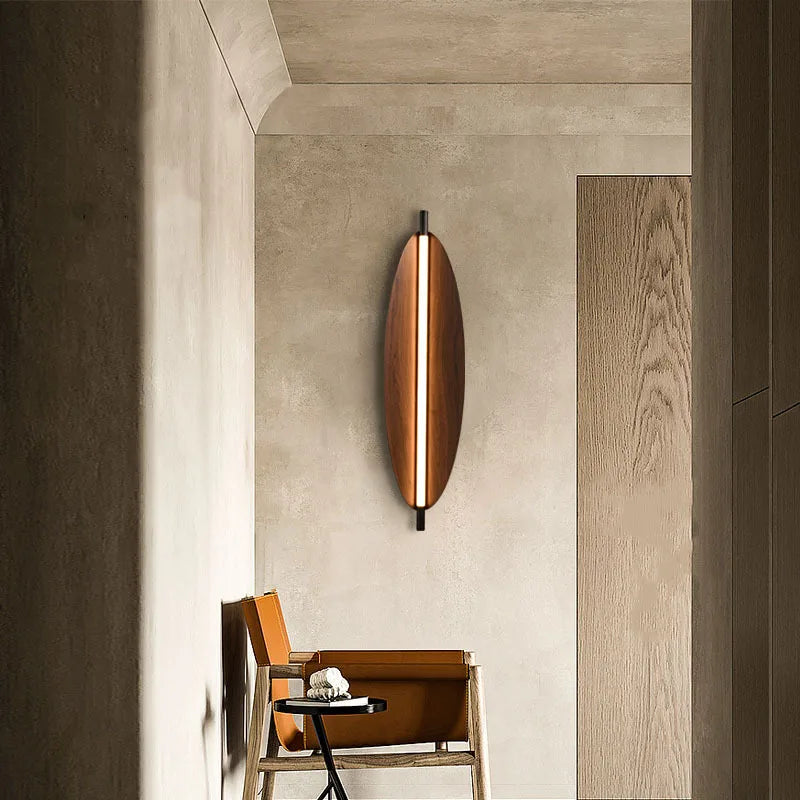 Wood Grain LED Wall Lamp: Minimalist Wabi Sabi Style Nordic Fixtures