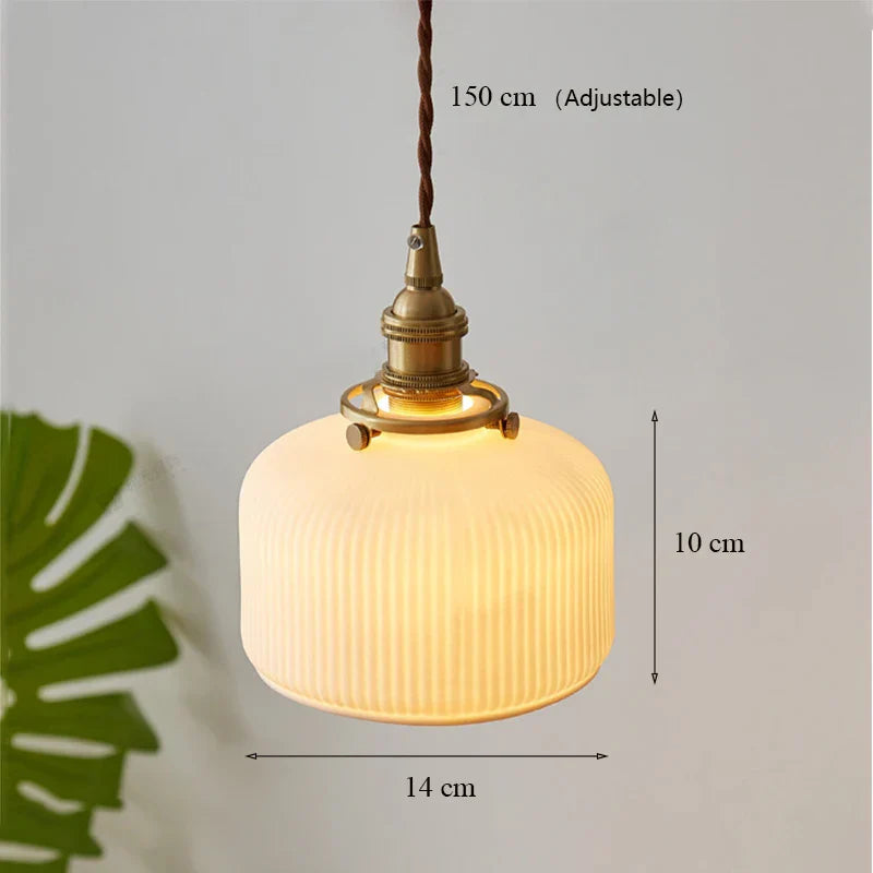 Japanese Ceramic Chandelier Lighting for Kitchen Dining Room Luxury Led Ceiling Lamp