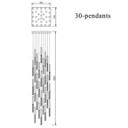 Crystal LED Chandelier for Staircase & Living Room