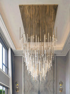 Large Luxury Crystal LED Chandelier for Living Room - Custom Hanging Lamps